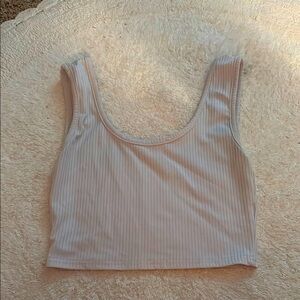White Ribbed Women's Top